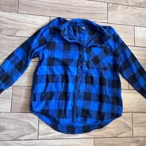 Wild Fable Blue and Black Plaid Shirt